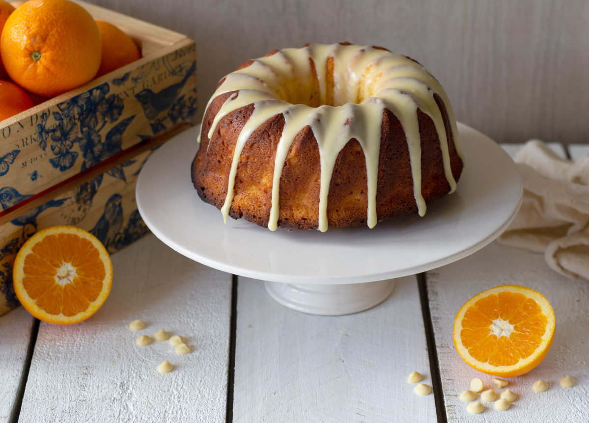 Whole Orange Cake with White Chocolate  